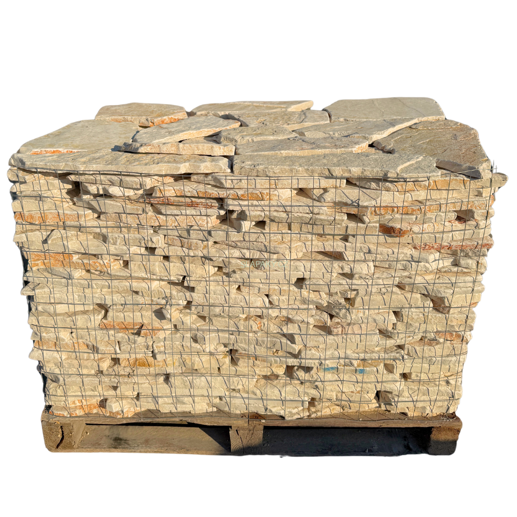 Přírodní štípaný vápenec Marina Trani, nepravidelné tvary tl. 20-30 mm - povrch ANTIK