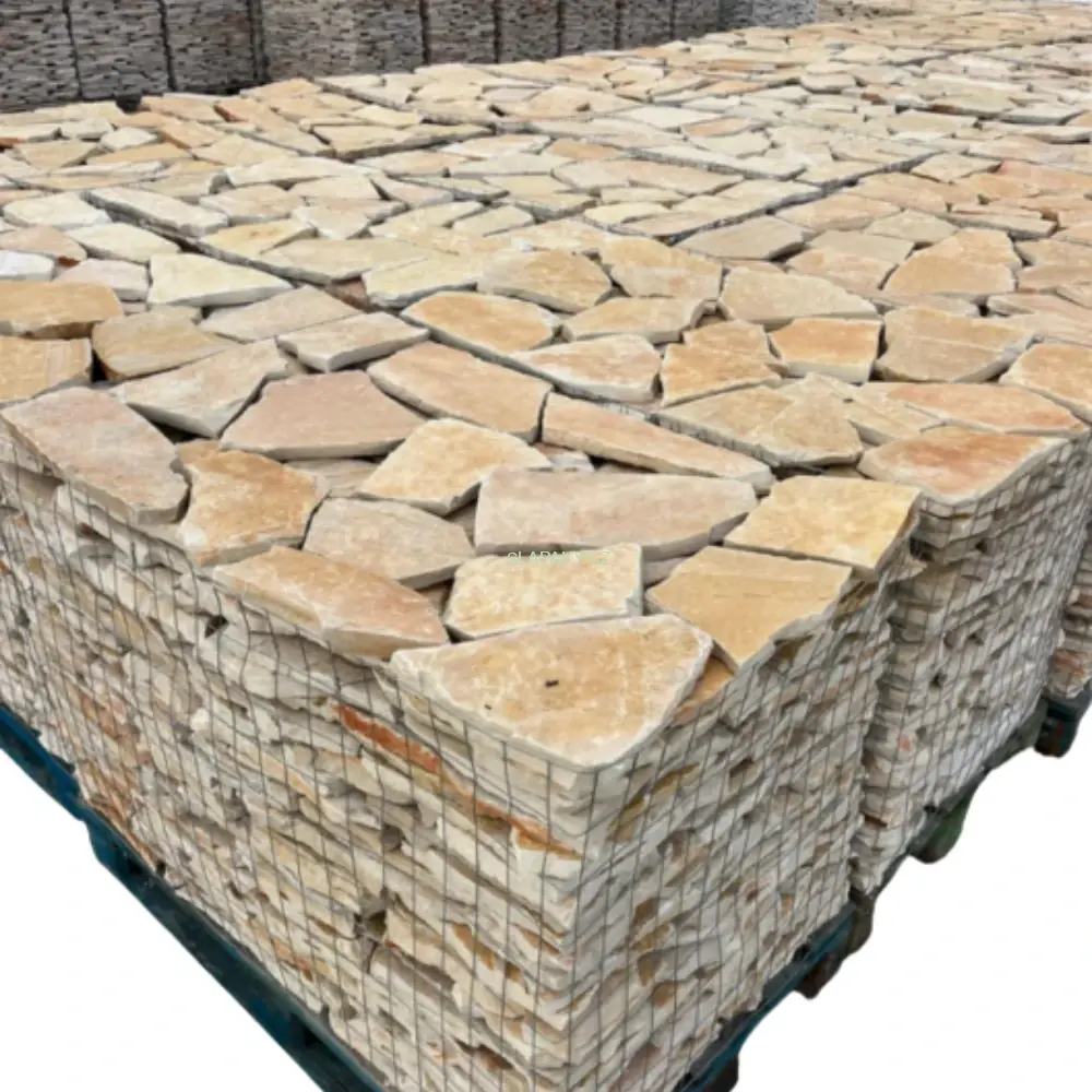 Přírodní štípaný vápenec Marina Trani, nepravidelné tvary tl. 20-30 mm - povrch ANTIK