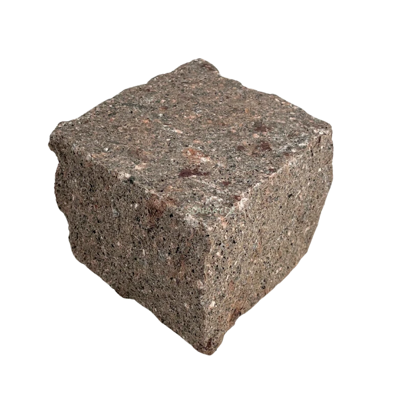 Přírodní štípané dlažební kostky porfyr Grigio Rosa 8/10