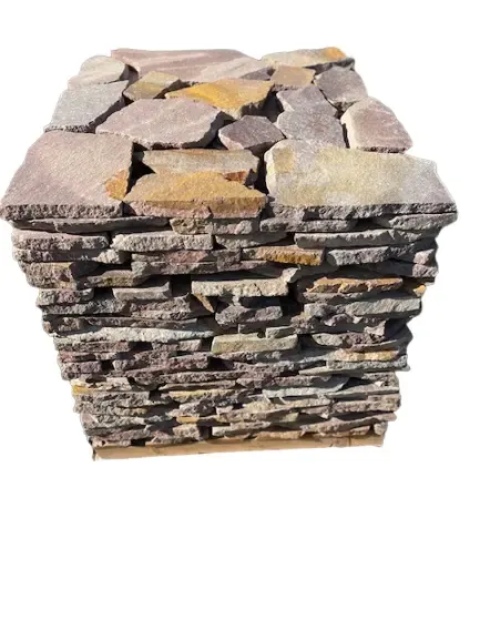 Přírodní štípaný kámen dlažba porfyr Donna, nepravidelné tvary tl. 30-50 mm