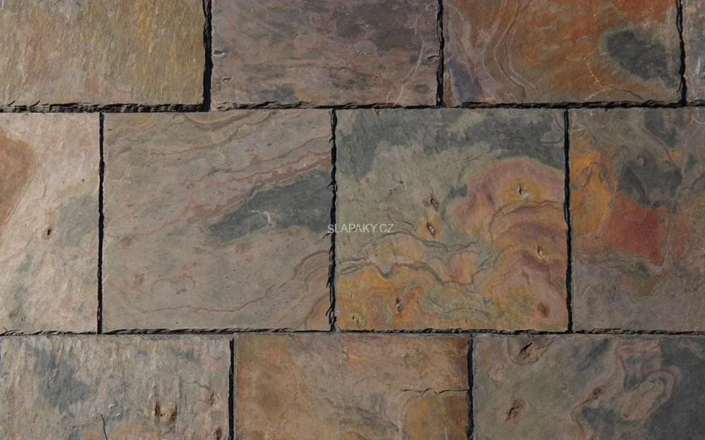 Přírodní štípaná břidlice MULTI 30x30 cm 