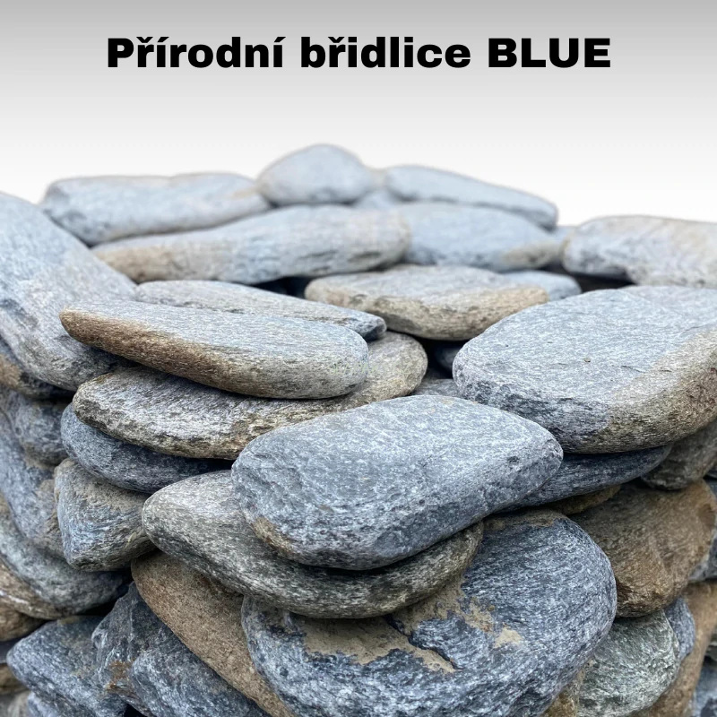 Přírodní břidlice BLUE, tl. 30-40 mm, rozměr 20-40 cm