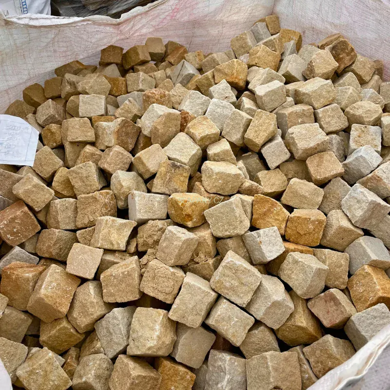 Pískovec dlažební kostka mozaika 4/6 - béžové/pískové