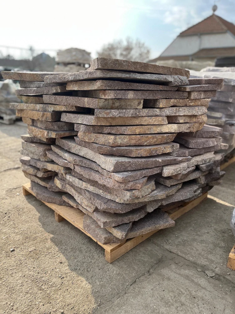 Přírodní štípaný kámen dlažba Gigante porfyr Grigio Rosa , nepravidelné tvary 