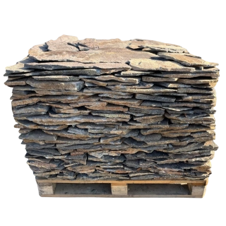 Přírodní kámen Andezit šedo-hnědý nepravidelné tvary tl. 10-30 mm