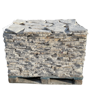 Přírodní štípaný vápenec Marina Trani Bianco, nepravidelné tvary tl. 20-30 mm - povrch NATURAL